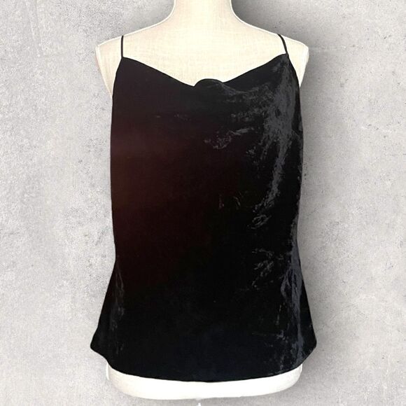 Hudson Jeans | EUC Women’s Black Velvet and Satin Cowl Neck Cami Size Small S - Picture 1 of 9